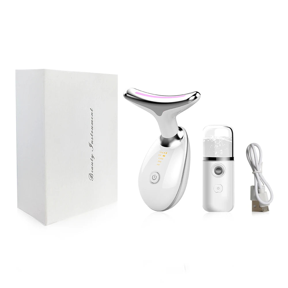 Facial Microcurrent EMS Neck Face Lifting Massager Neck Face Beauty Skin Tighten Device LED Photon Therapy anti Wrinkle Remover