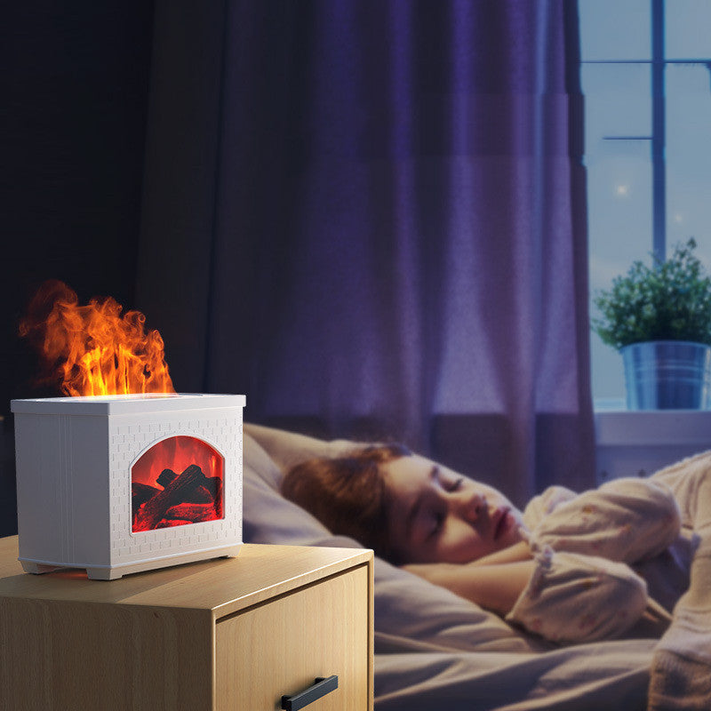 Simulated Flame Light Effect Humidifier for Home Use