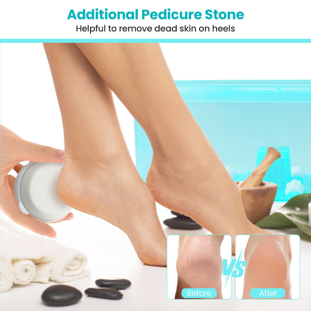 Foot Spa Massager with Removable Pedicure Stone