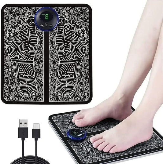 EMS Foot Massager Mat Electric Pad Blood Muscle Circulation Relief Pain LED USB