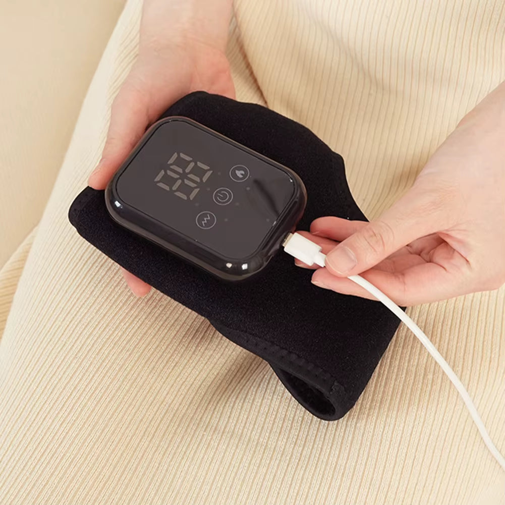 Heated Ankle Massager Type-C Charging Vibration Leg Massage Machine Lightweight Ankle Protector for Home Office Relieves Fatigue