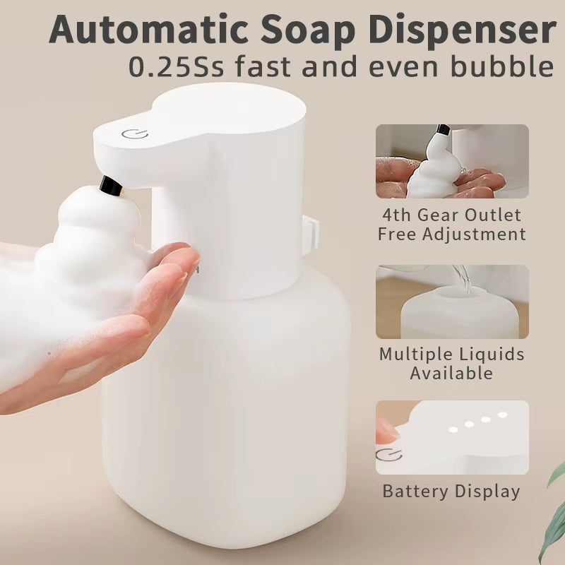 New Wall Mounted Automatic Soap Dispenser Foam Smart Hand Washing Machine 500Ml Liquid Rechargeable Bathroom Induction Sensor