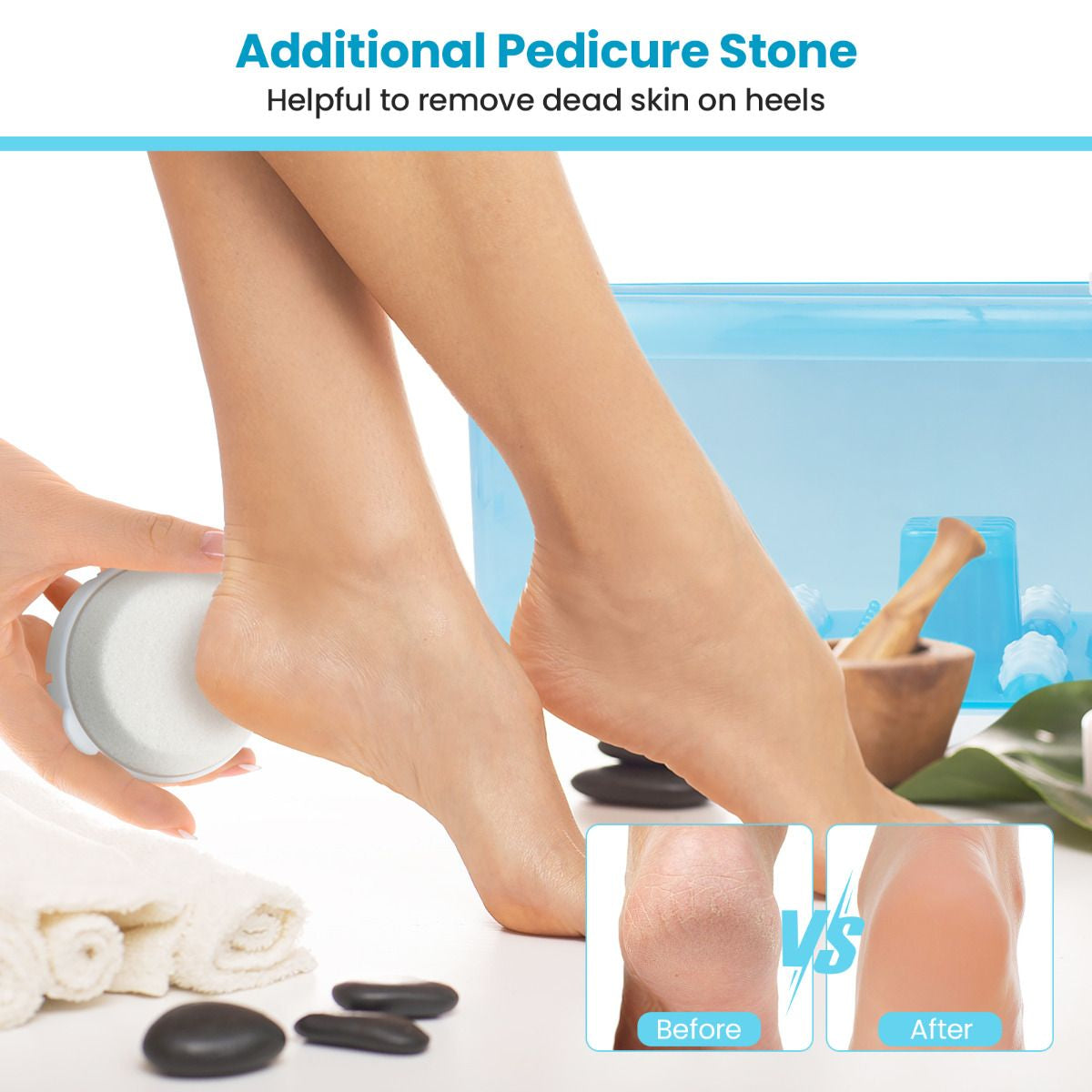 Foot Spa Massager with Removable Pedicure Stone