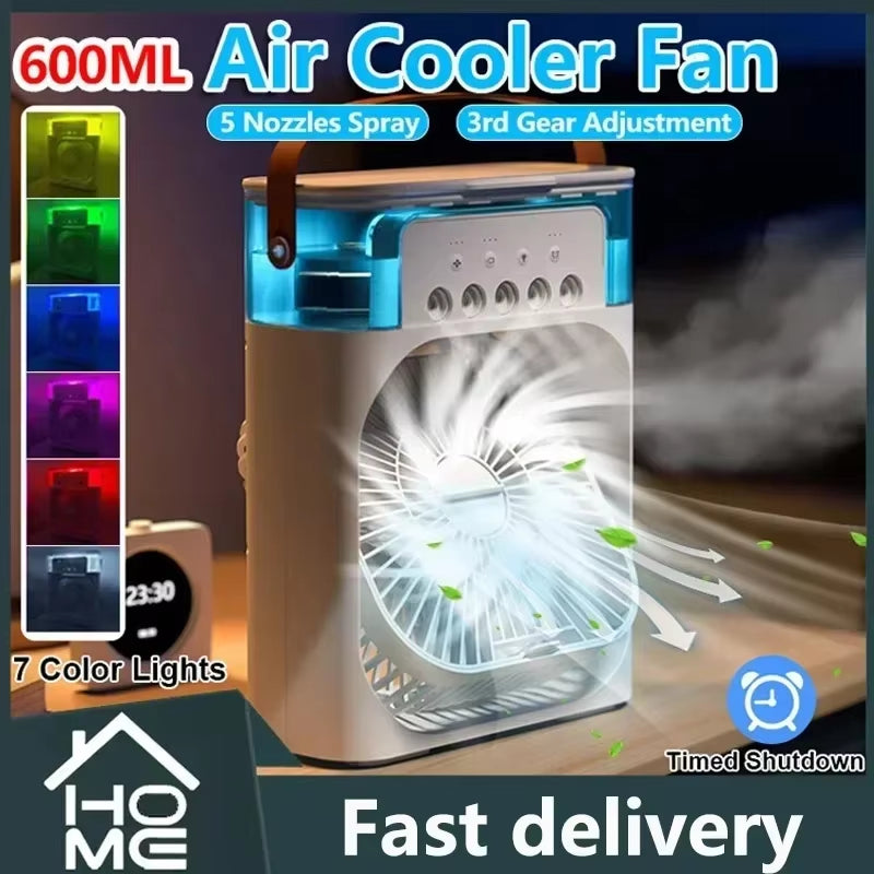 3 in 1 Fan Air Conditioner Household Mini Air Cooler LED Night Light Portable Humidifier Adjustment Fan Office Home Fan Amagi