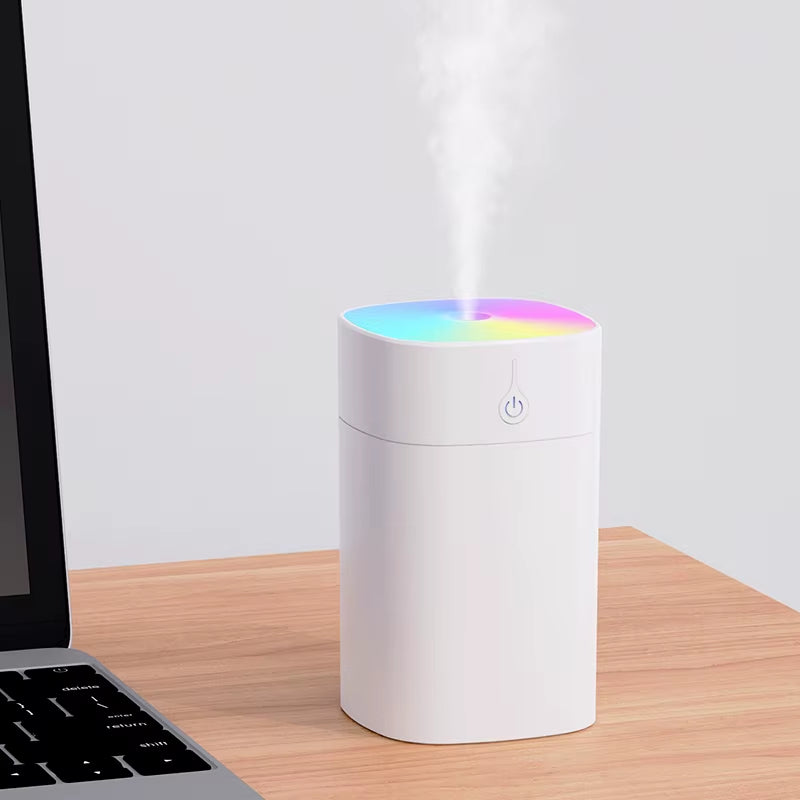 USB Mini Air Humidifier 400Ml Aroma Essential Oil Diffuser for Home Car Ultrasonic Mute Mist Maker Diffuser with LED Color Lamp