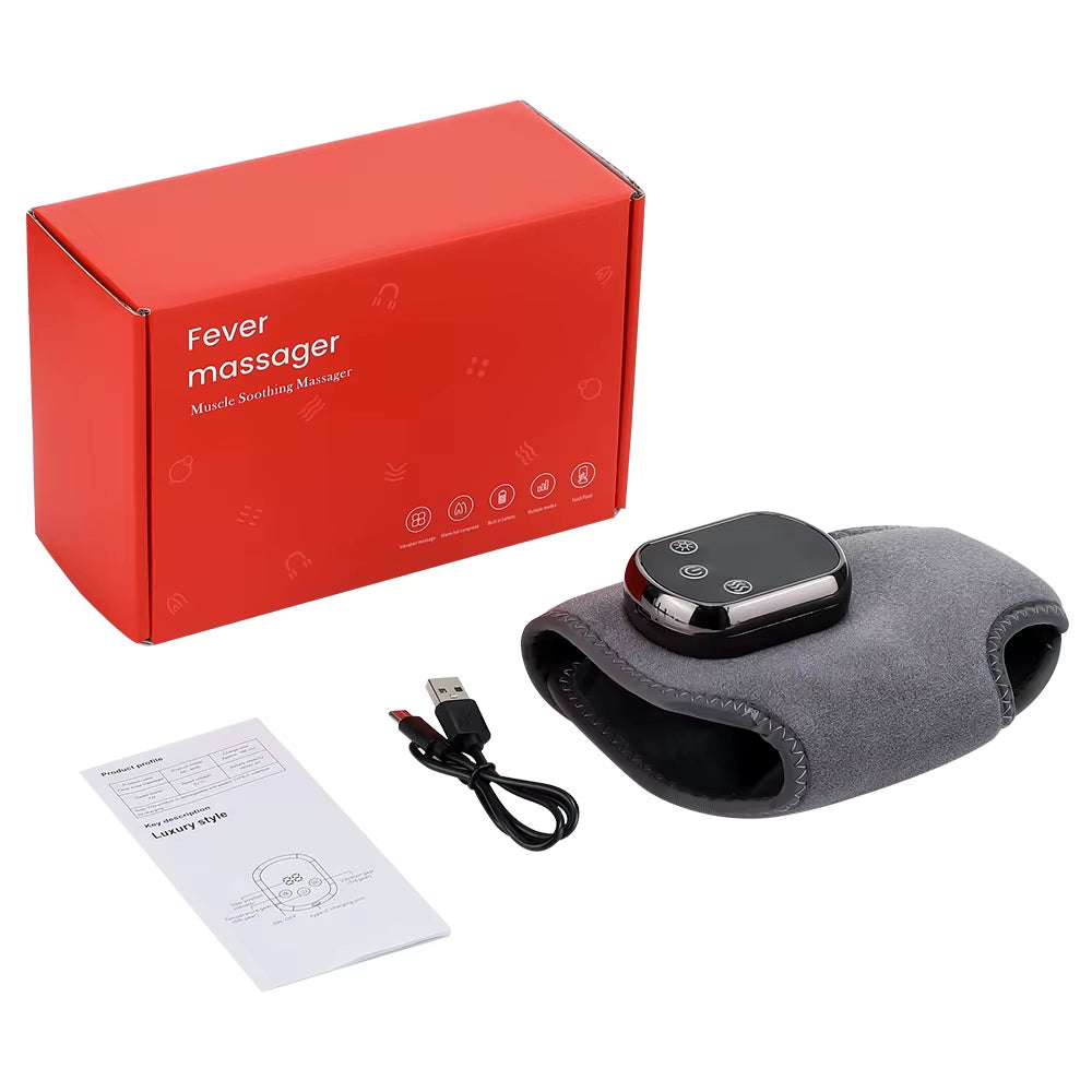 Electric Foot Ankle Massager with Heat & Vibration Cordless Heating Pad Ankle Wrap for Sports Recovery Warm Support Brace Belt