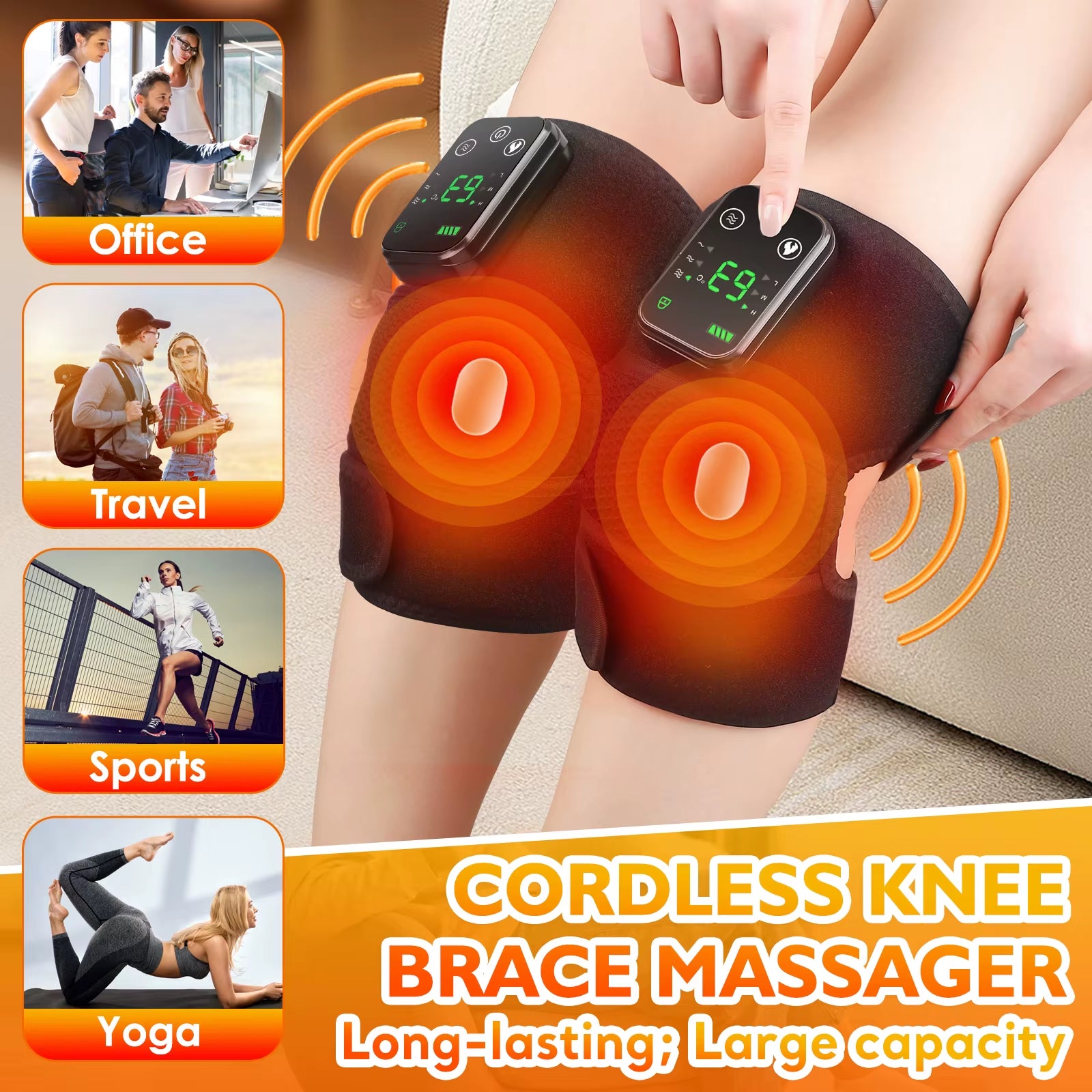 Heated Knee Massager Electric Leg Joint Heating Vibration Massage Therapy Elbow Brace Arthritis Pain Physiotherapy Knee Support