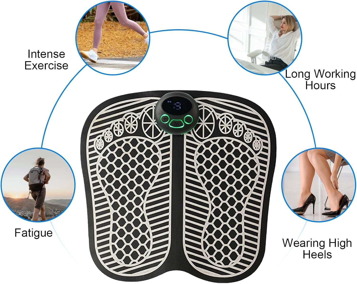 Electric Foot Massager - Pain Relief & Circulation USB Rechargeable Portable Massage Mat