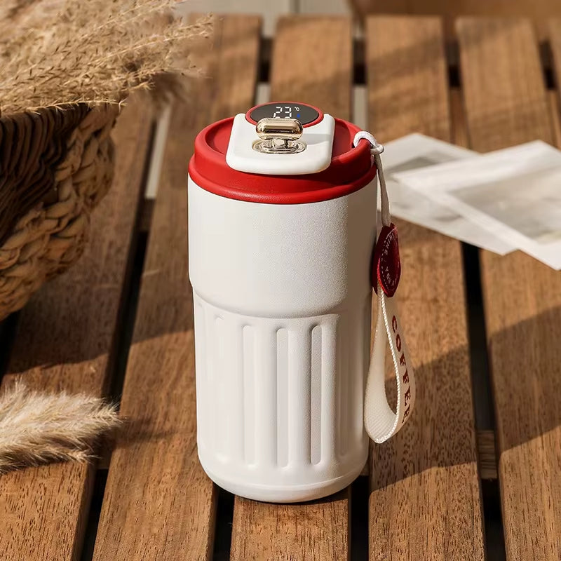 450ML Thermos Water Bottle Smart Display Temperature Stainless Steel Vacuum Coffee Cup Keep Cold and Heat Travel Thermal Mug