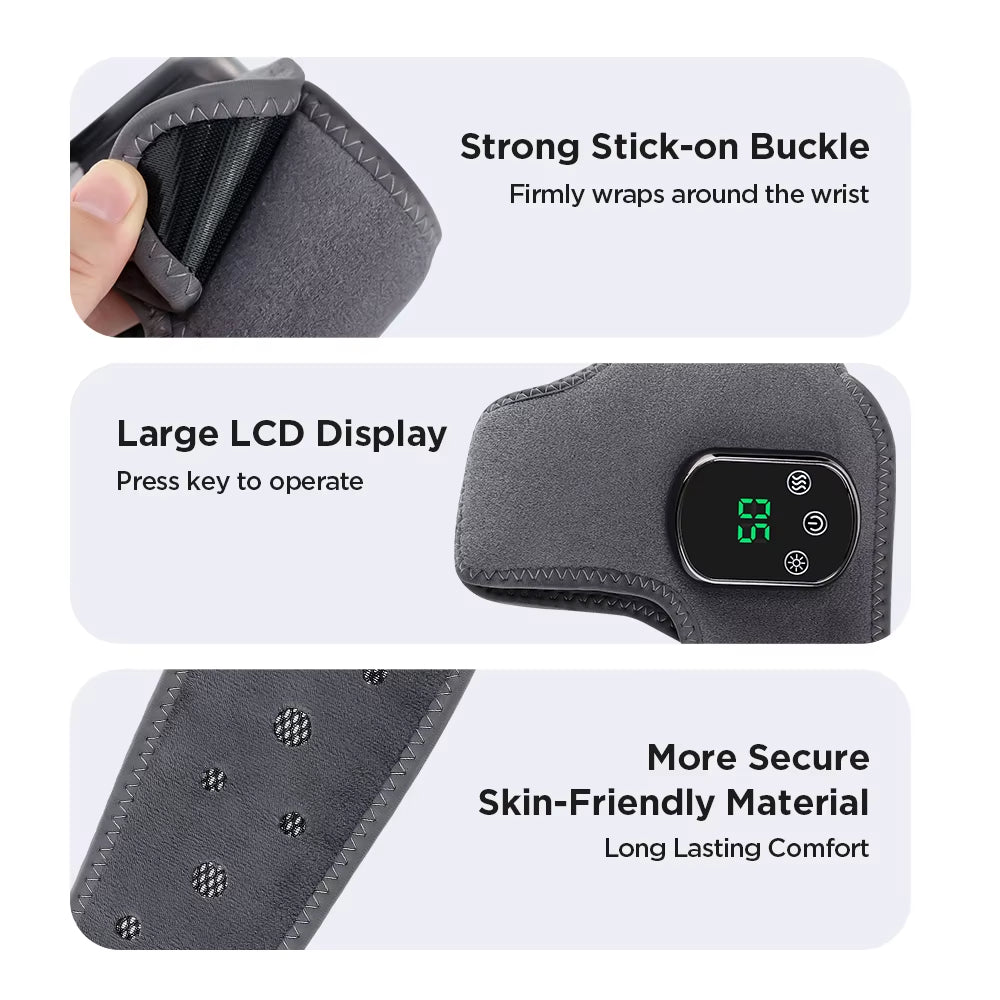Electric Foot Ankle Massager with Heat & Vibration Cordless Heating Pad Ankle Wrap for Sports Recovery Warm Support Brace Belt