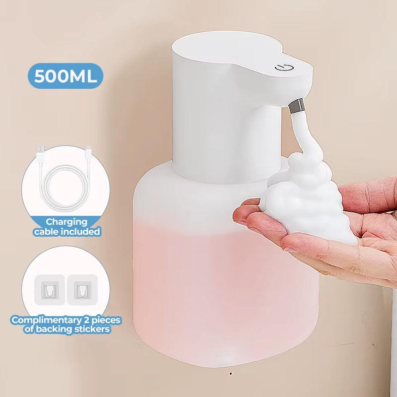 New Wall Mounted Automatic Soap Dispenser Foam Smart Hand Washing Machine 500Ml Liquid Rechargeable Bathroom Induction Sensor