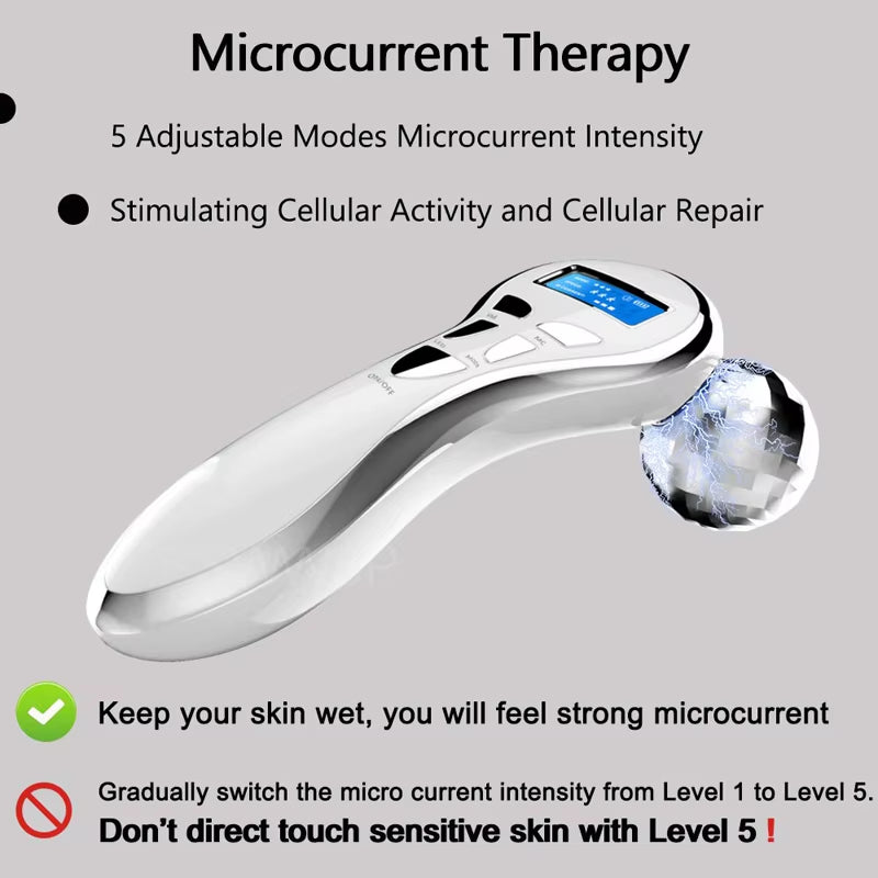 4D EMS Face Massager Roller Microcurrent Facial Device Vibration Facial Massager Beauty Skin Care Tool for Face Eye Neck Body