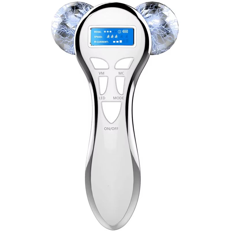 4D EMS Face Massager Roller Microcurrent Facial Device Vibration Facial Massager Beauty Skin Care Tool for Face Eye Neck Body