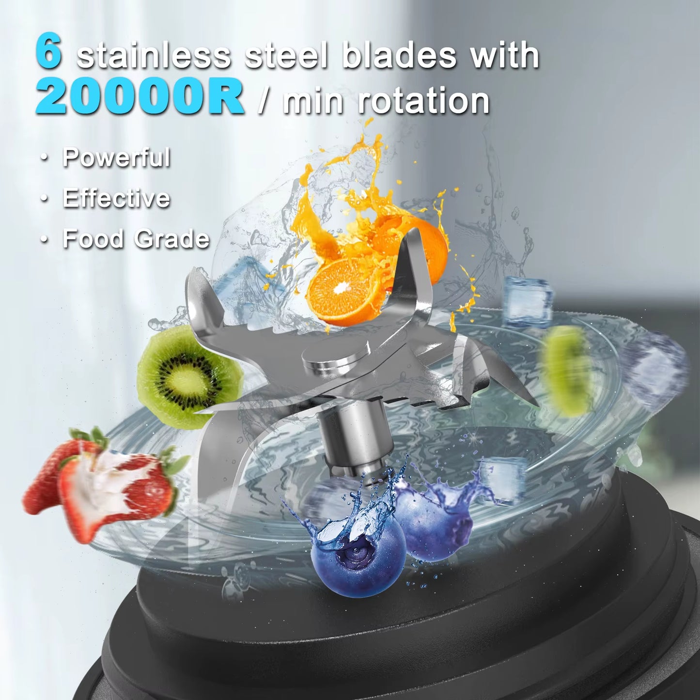 Portable Blender Electric Juicer 600ML Fruit Mixers 4000Mah USB Rechargeable Smoothie Mini Blender Multifunction Juice Maker
