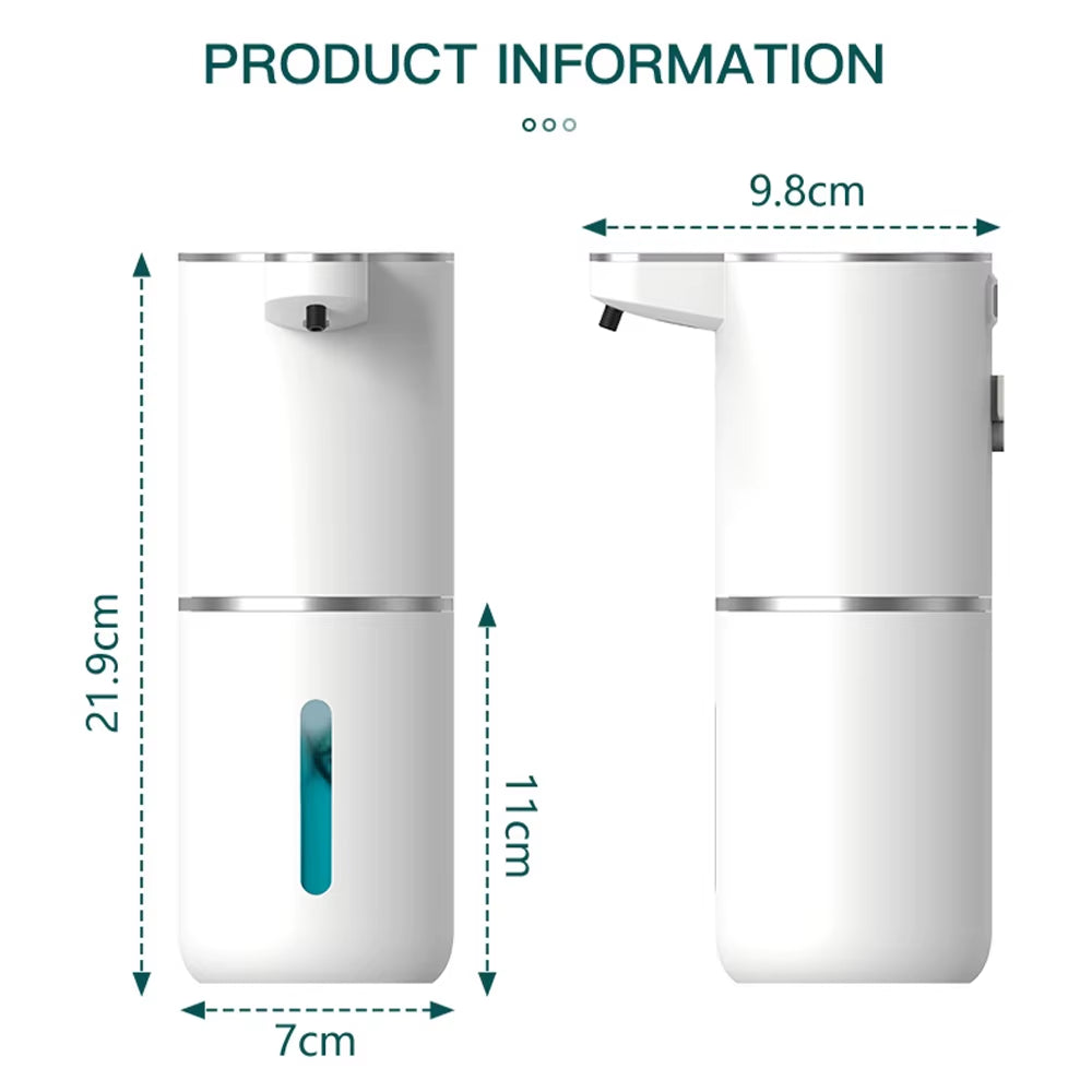 Automatic Touchless Foaming Soap Dispenser 380Ml 4 Level Adjustable USB Rechargeable Electric Wall Mounted for Bathroom Kitchen