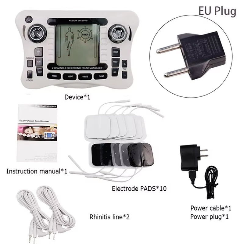 Electrical Muscle Stimulator Relax Muscle Massage Machine Pulse Tens Acupuncture Therapy Massager Slimming Fat Burner 10/30 Pads