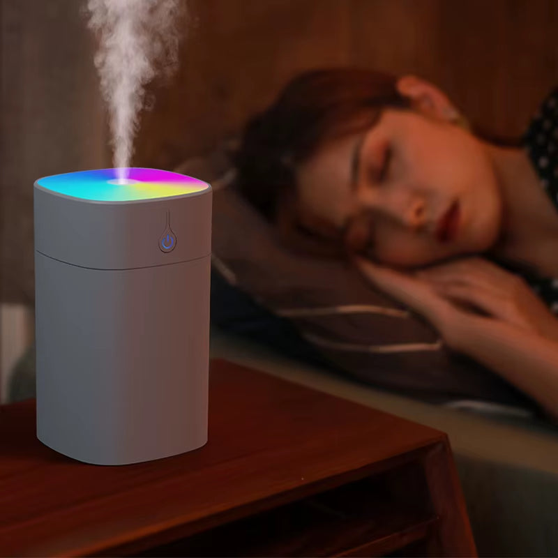 USB Mini Air Humidifier 400Ml Aroma Essential Oil Diffuser for Home Car Ultrasonic Mute Mist Maker Diffuser with LED Color Lamp