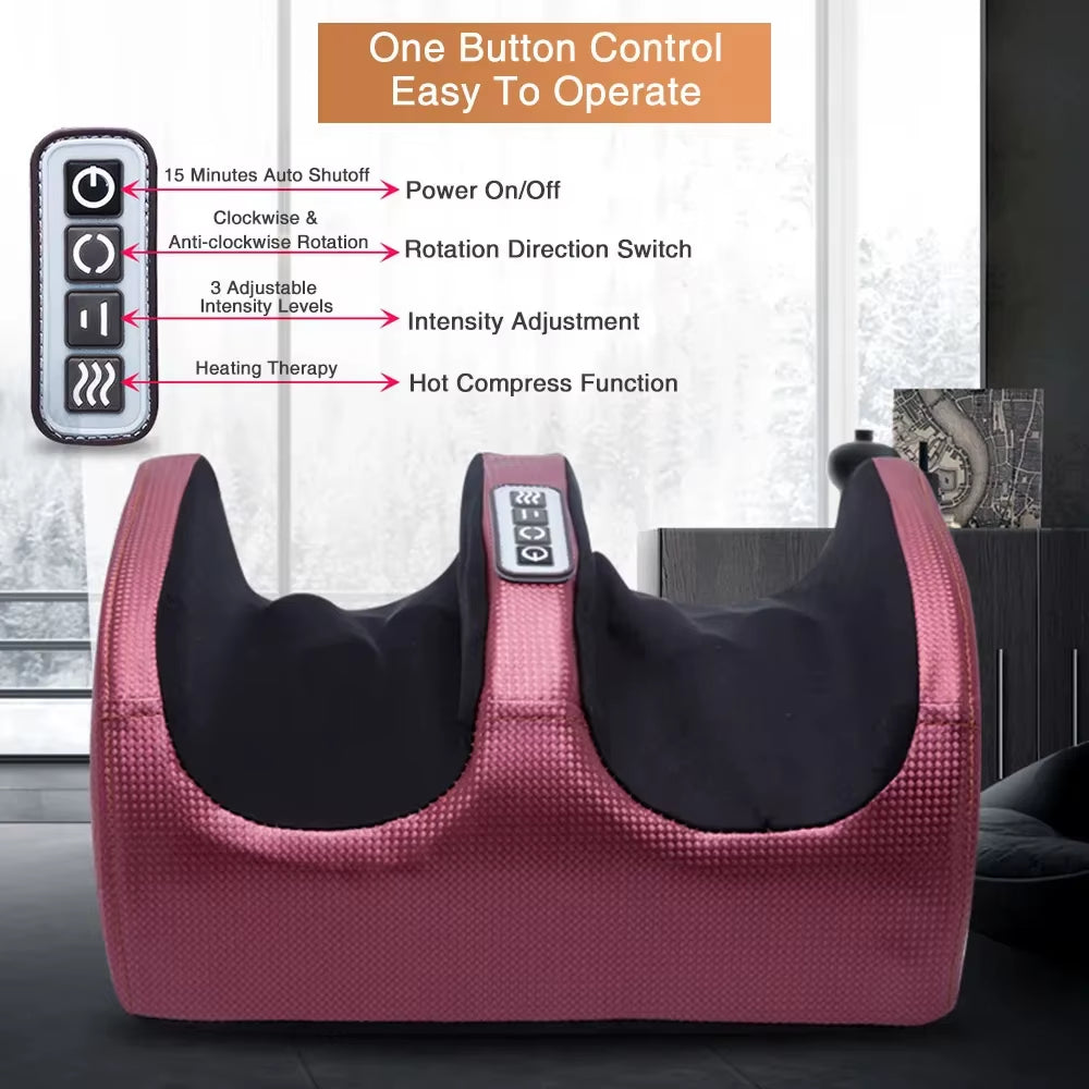 Hot Compression Electric Foot Massager Heating Therapy Shiatsu Kneading Roller Muscle Relaxation Pain Relief Foot Spa Machines