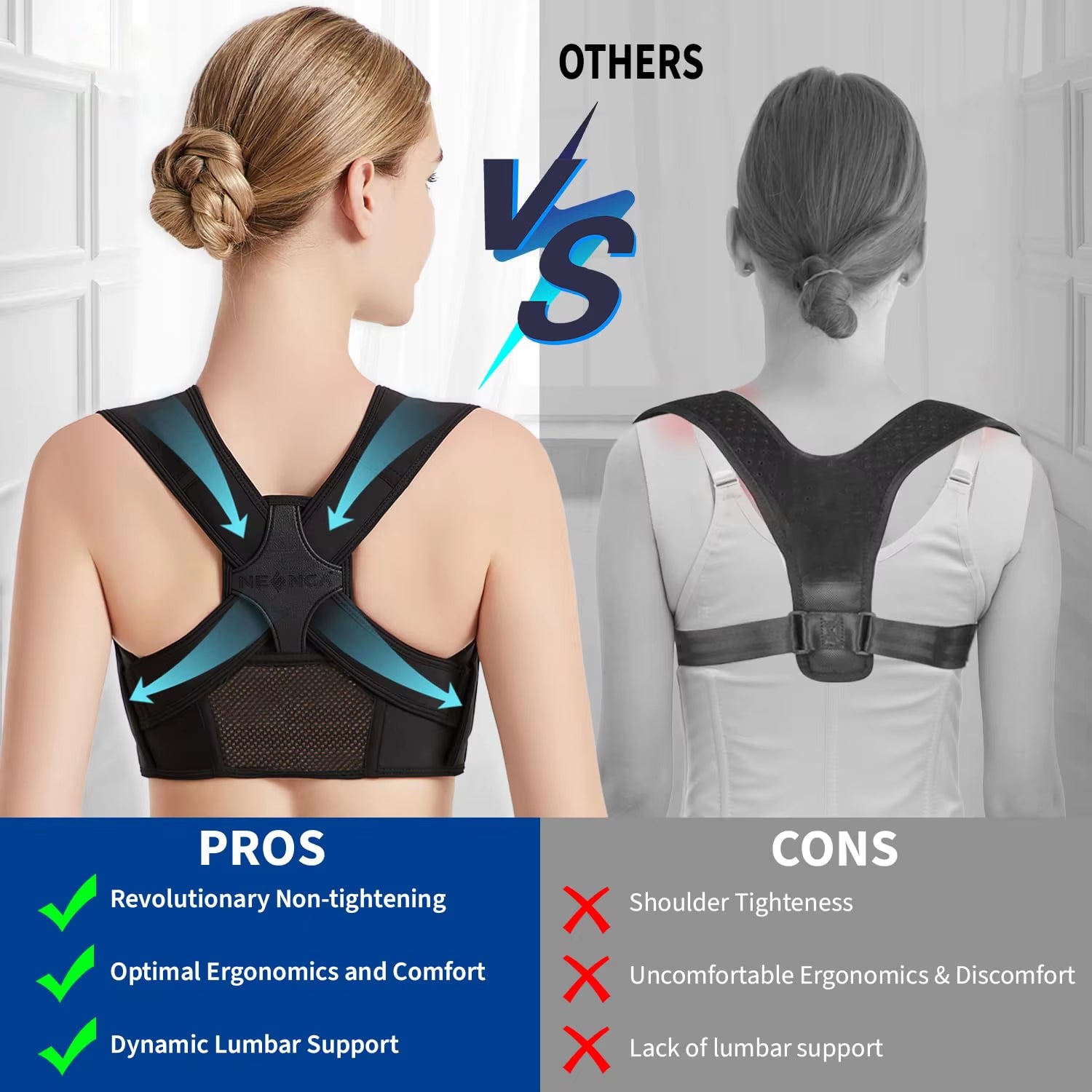 Posture Corrector for Back Support Adjustable Shoulder Posture Brace for Men and Women