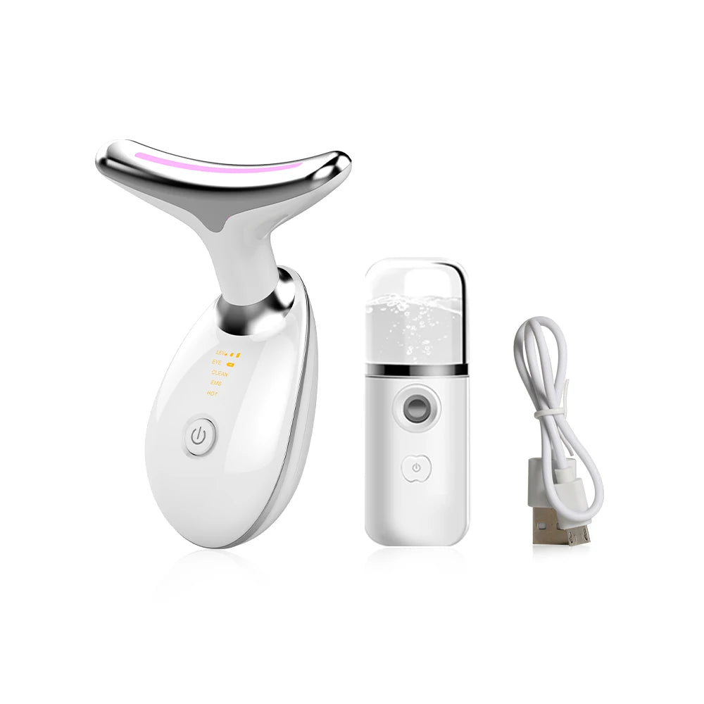 Facial Microcurrent EMS Neck Face Lifting Massager Neck Face Beauty Skin Tighten Device LED Photon Therapy anti Wrinkle Remover