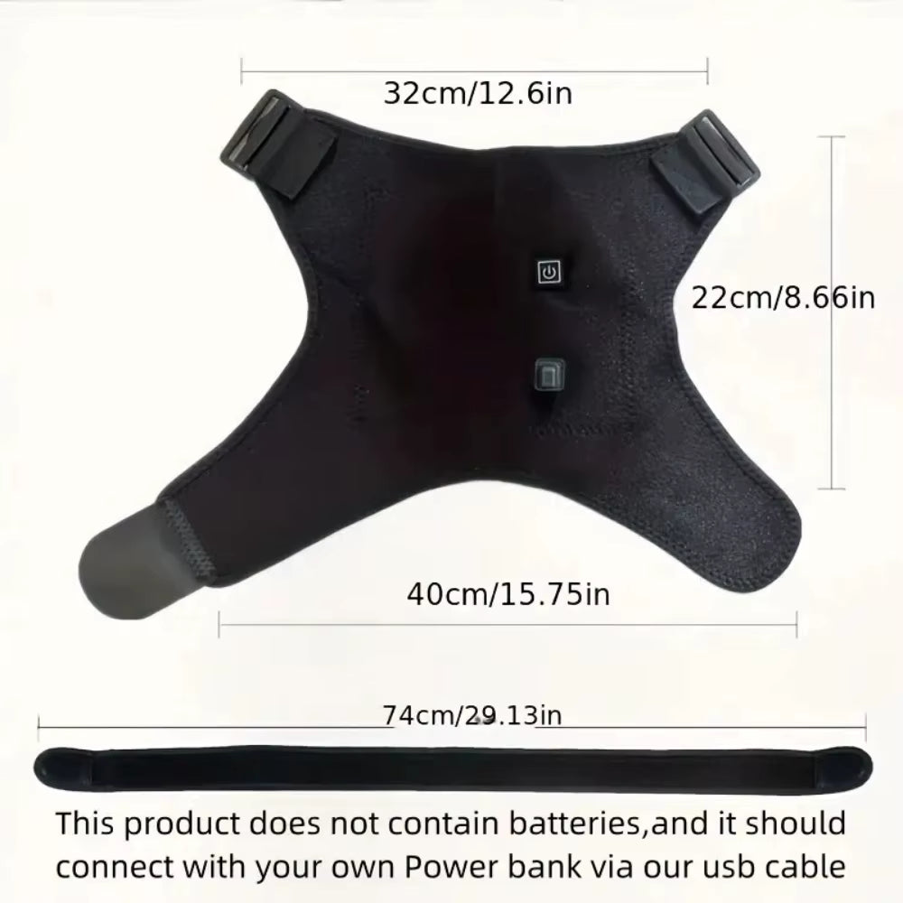 1PCS Adjustable Electric Heating Shoulder Massager for Men and Women - Relaxation and Promote Circulation with Heated Pads