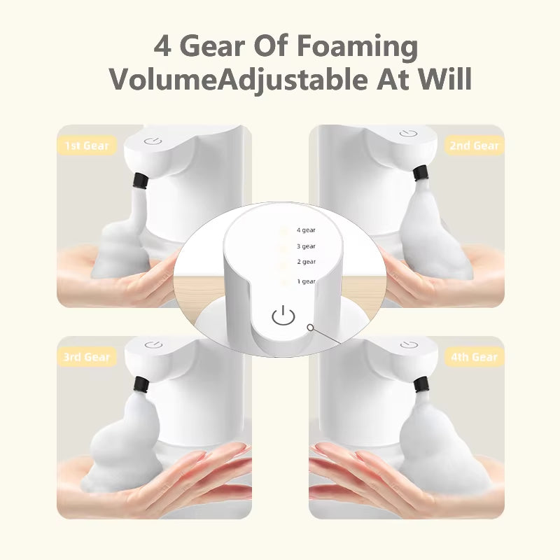500ML Wall-Mounted or Tabletop IPX5 Waterproof 4-Gears Adjustable Foam/Gels Electric Intelligent Automatic Sense Soap Dispenser