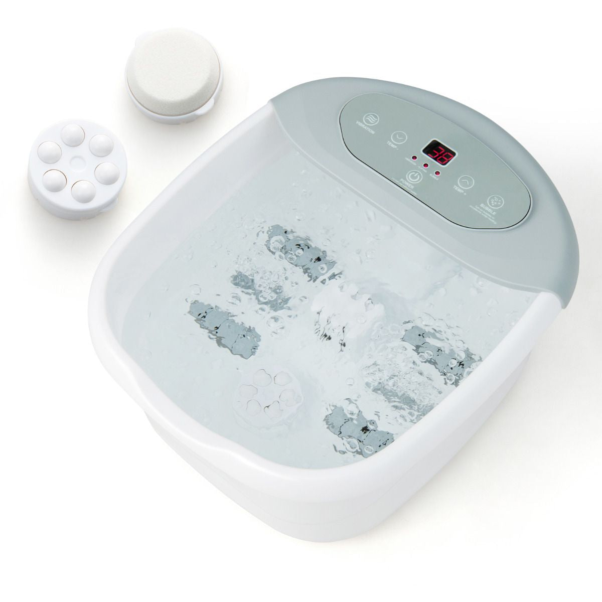 Foot Spa Massager with Removable Pedicure Stone