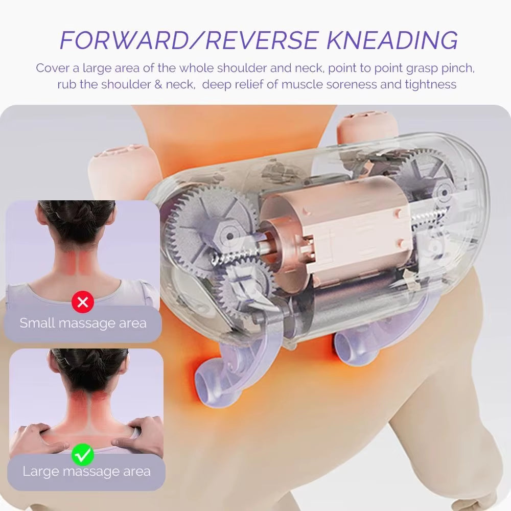 NEW Neck Cervical Massage Pillow Rechargeable 6D Ergonomic Neck and Shoulder Massager Knead Waist Leg Trapezius Massage