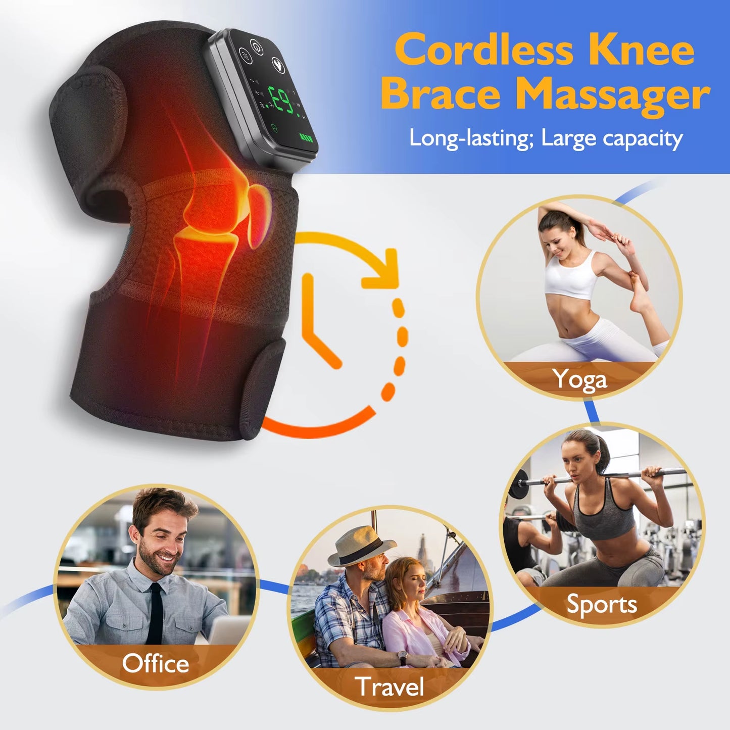 Heated Knee Massager Electric Leg Joint Heating Vibration Massage Therapy Elbow Brace Arthritis Pain Physiotherapy Knee Support