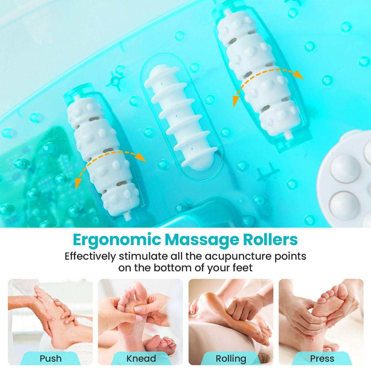 Foot Spa Massager with Removable Pedicure Stone