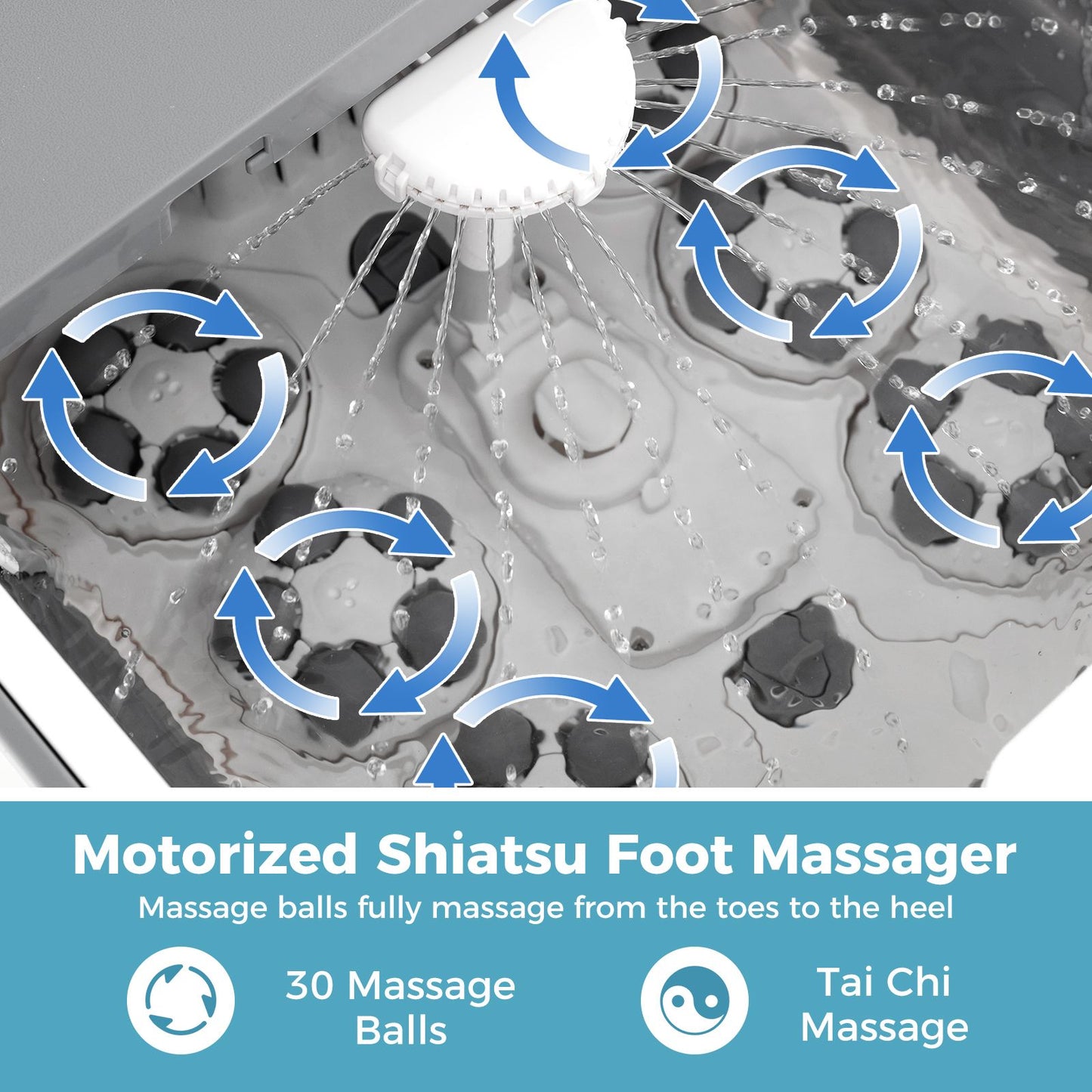 Collapsible Foot Spa Massager Bath Tub with Heat Shower and Timer