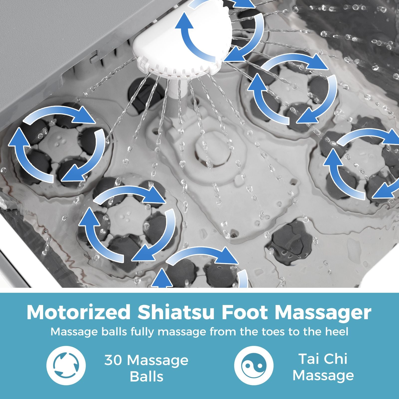 Collapsible Foot Spa Massager Bath Tub with Heat Shower and Timer