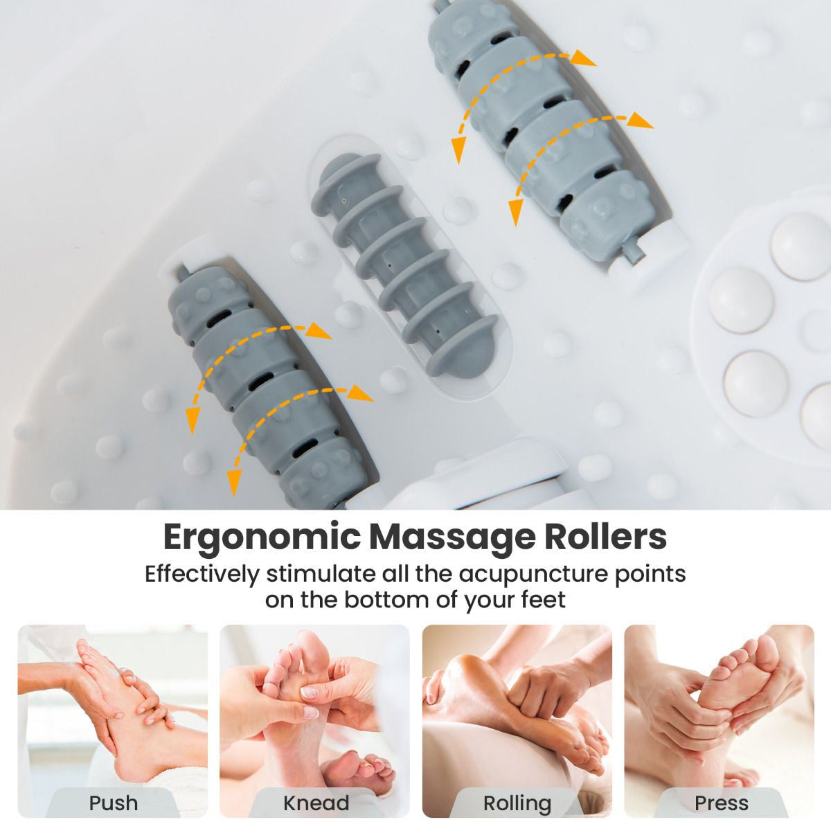 Foot Spa Massager with Removable Pedicure Stone