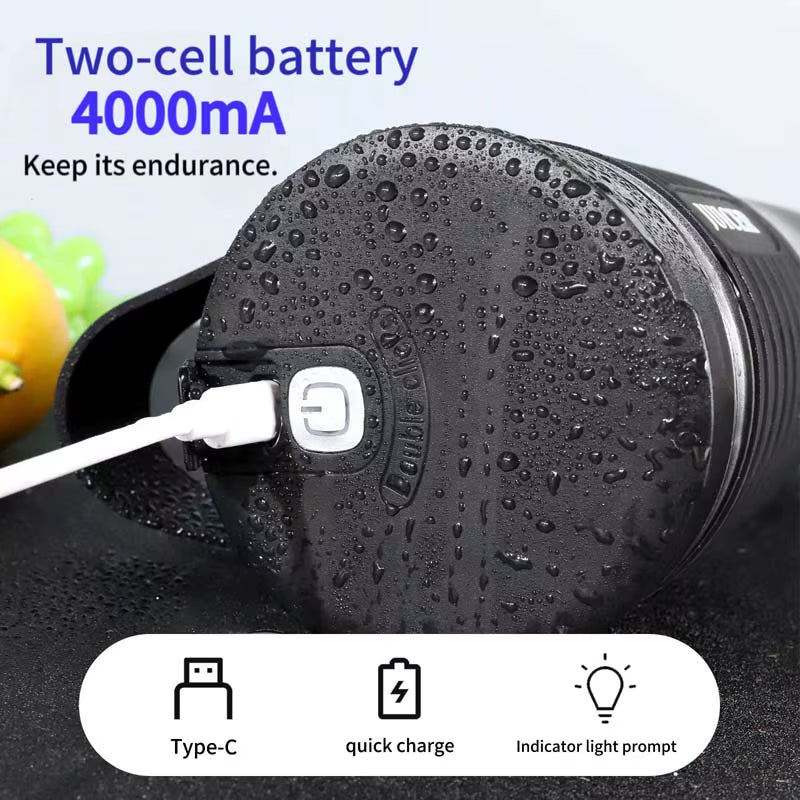 Portable Blender Cup Bottle USB Rechargeable Blades Fruit Mixer Mini Hand Juicer Blender Smoothie with Straw