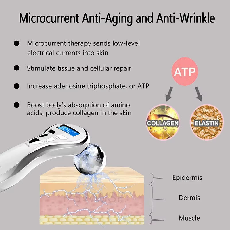 4D EMS Face Massager Roller Microcurrent Facial Device Vibration Facial Massager Beauty Skin Care Tool for Face Eye Neck Body