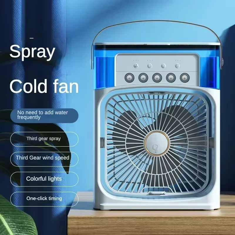 3 in 1 Fan Air Conditioner Household Mini Air Cooler LED Night Light Portable Humidifier Adjustment Fan Office Home Fan Amagi