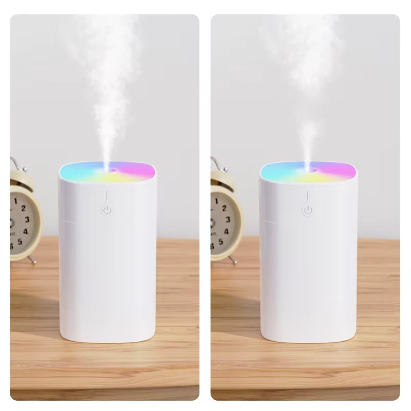 USB Mini Air Humidifier 400Ml Aroma Essential Oil Diffuser for Home Car Ultrasonic Mute Mist Maker Diffuser with LED Color Lamp