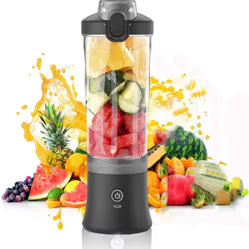 New Portable Blender 600ML Electric Juicer Fruit Mixers 4000Mah USB Rechargeable Smoothie Mini Blender Personal Juicer Colorf