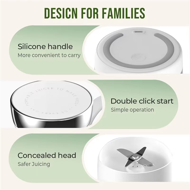 B13C 2X Portable Juice Blender Rechargeable Juicer Cup with Travel Cup and Lid for Making Juice and Smoothies 420ML A