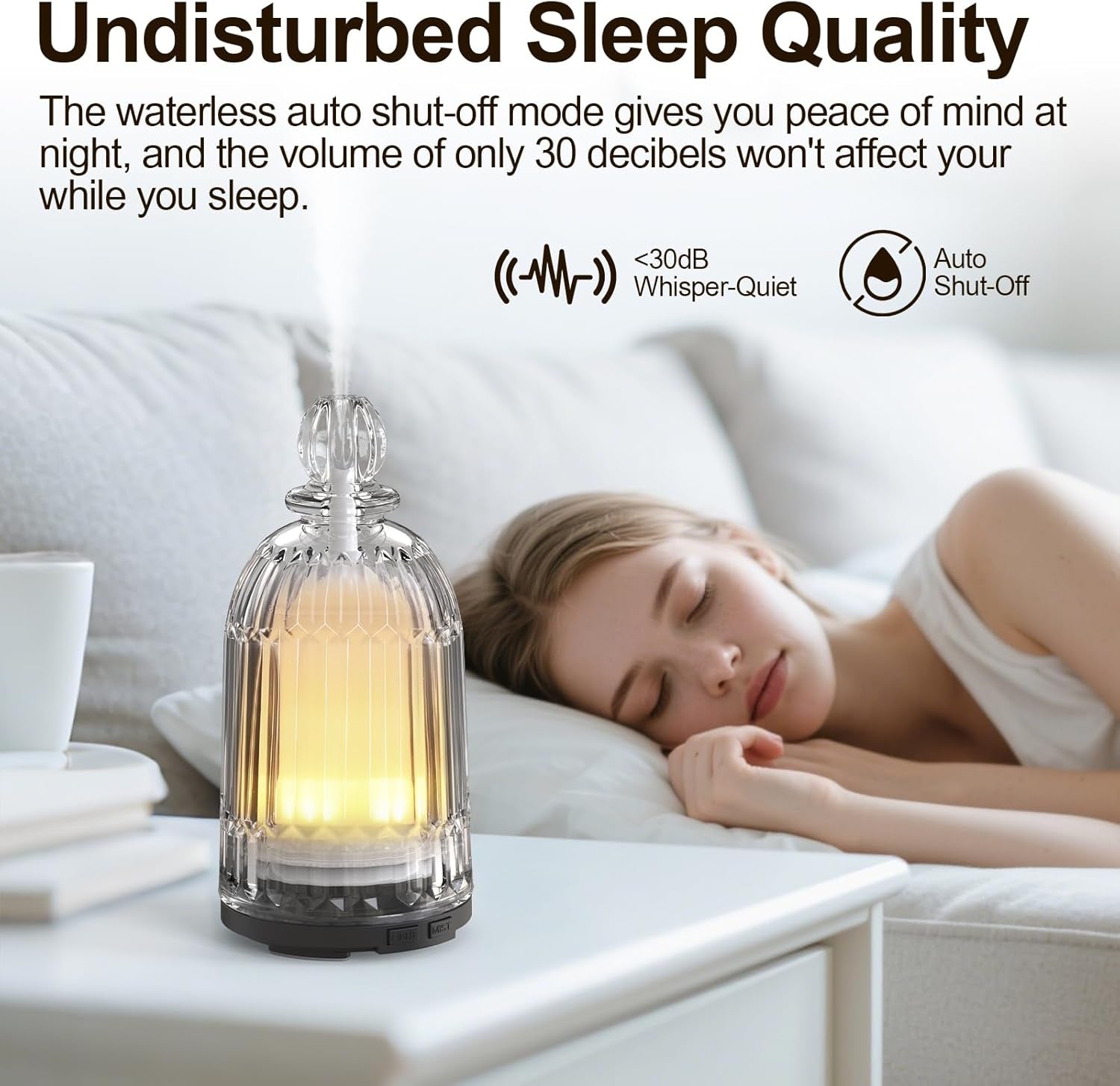 Topwell 120Ml Aroma Essential Oil Diffuser, Cool Mist Humidifier Ultrasonic Aromatherapy Diffuser with Adjustable Mist Mode, Waterless Auto Shut-Off and 7-Color LED Night Lights for Home Office Baby