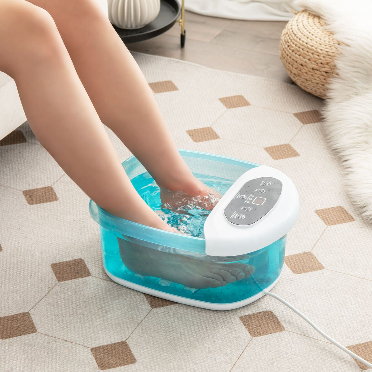 Foot Spa Massager with Removable Pedicure Stone