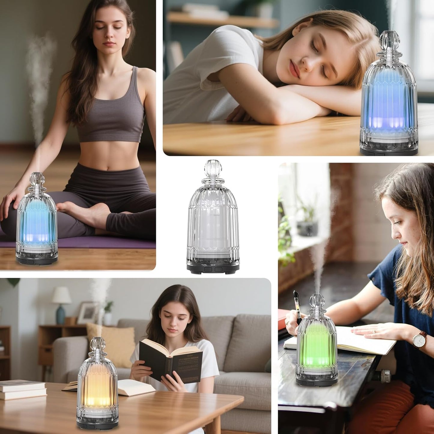 Topwell 120Ml Aroma Essential Oil Diffuser, Cool Mist Humidifier Ultrasonic Aromatherapy Diffuser with Adjustable Mist Mode, Waterless Auto Shut-Off and 7-Color LED Night Lights for Home Office Baby
