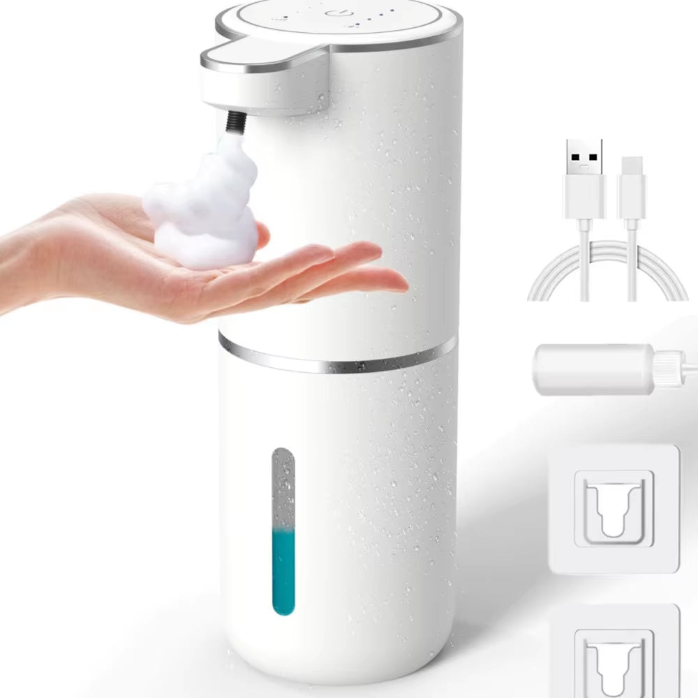 Automatic Touchless Foaming Soap Dispenser 380Ml 4 Level Adjustable USB Rechargeable Electric Wall Mounted for Bathroom Kitchen