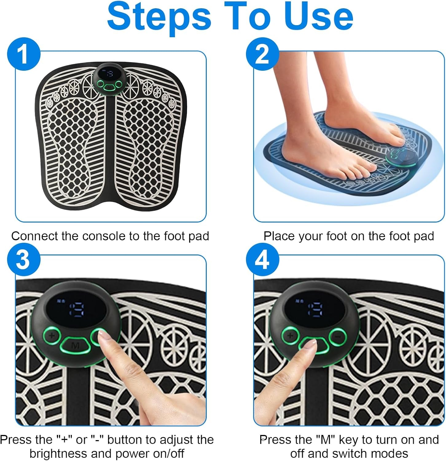 Electric Foot Massager - Pain Relief & Circulation USB Rechargeable Portable Massage Mat