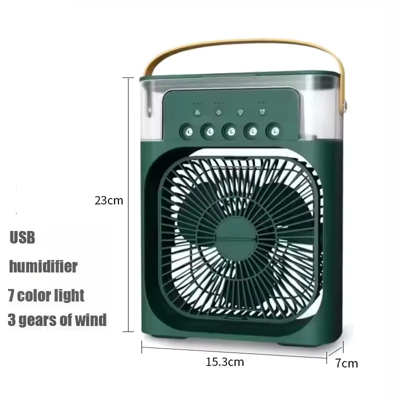 New 3 in 1 Fan Air Conditioner Household Mini Air Cooler LED Night Light Portable Humidifier Air Adjustment Fan Office Home Fan