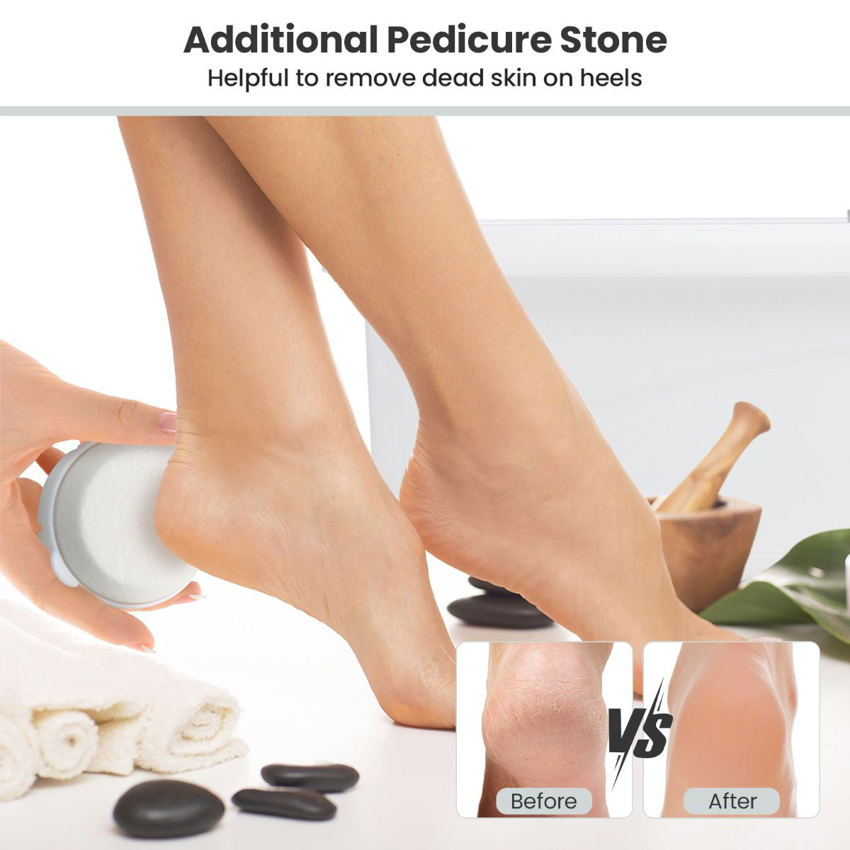 Foot Spa Massager with Removable Pedicure Stone