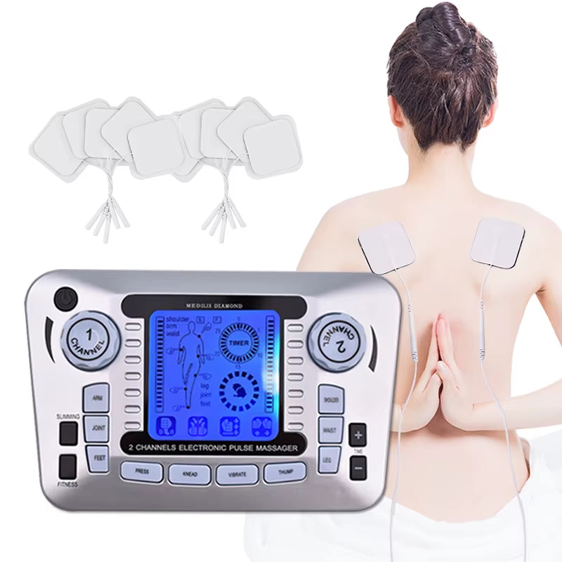 Electrical Muscle Stimulator Relax Muscle Massage Machine Pulse Tens Acupuncture Therapy Massager Slimming Fat Burner 10/30 Pads