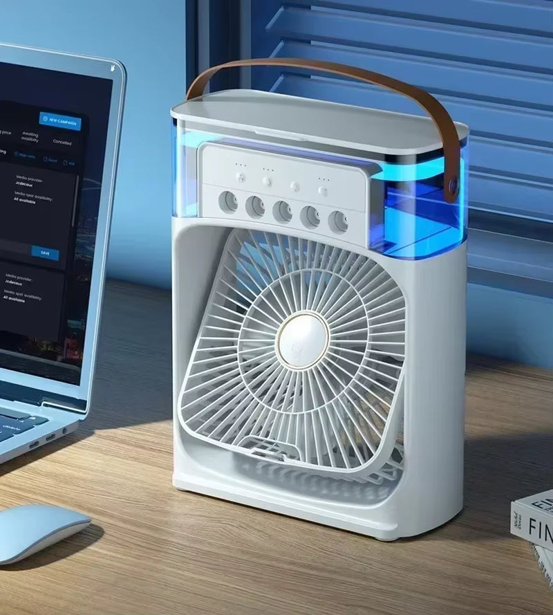 3 in 1 Fan Air Conditioner Household Mini Air Cooler LED Night Light Portable Humidifier Adjustment Fan Office Home Fan Amagi