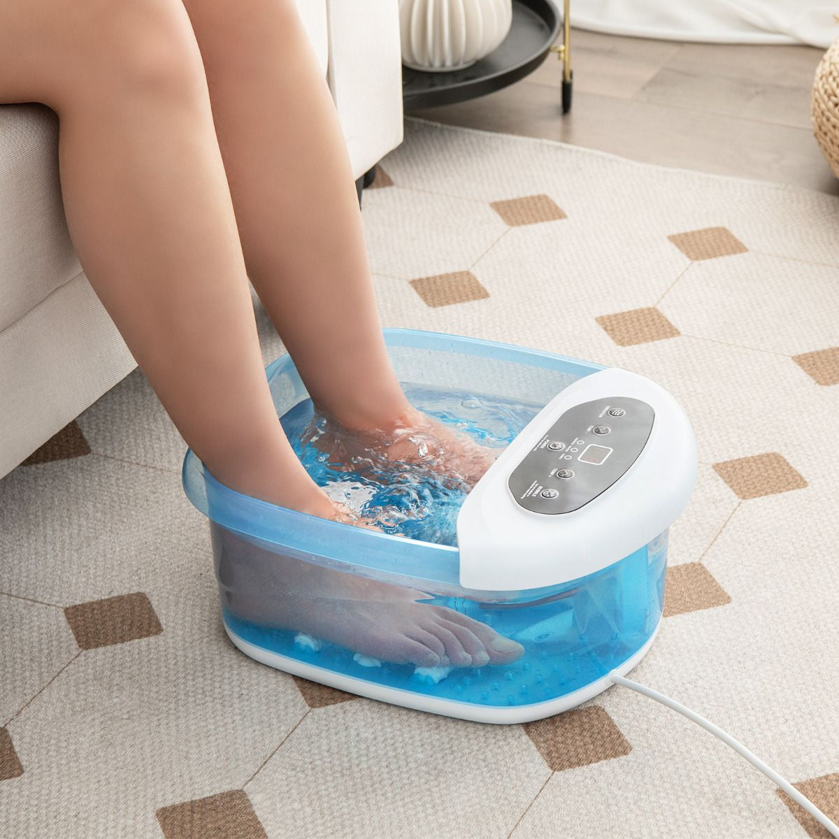 Foot Spa Massager with Removable Pedicure Stone