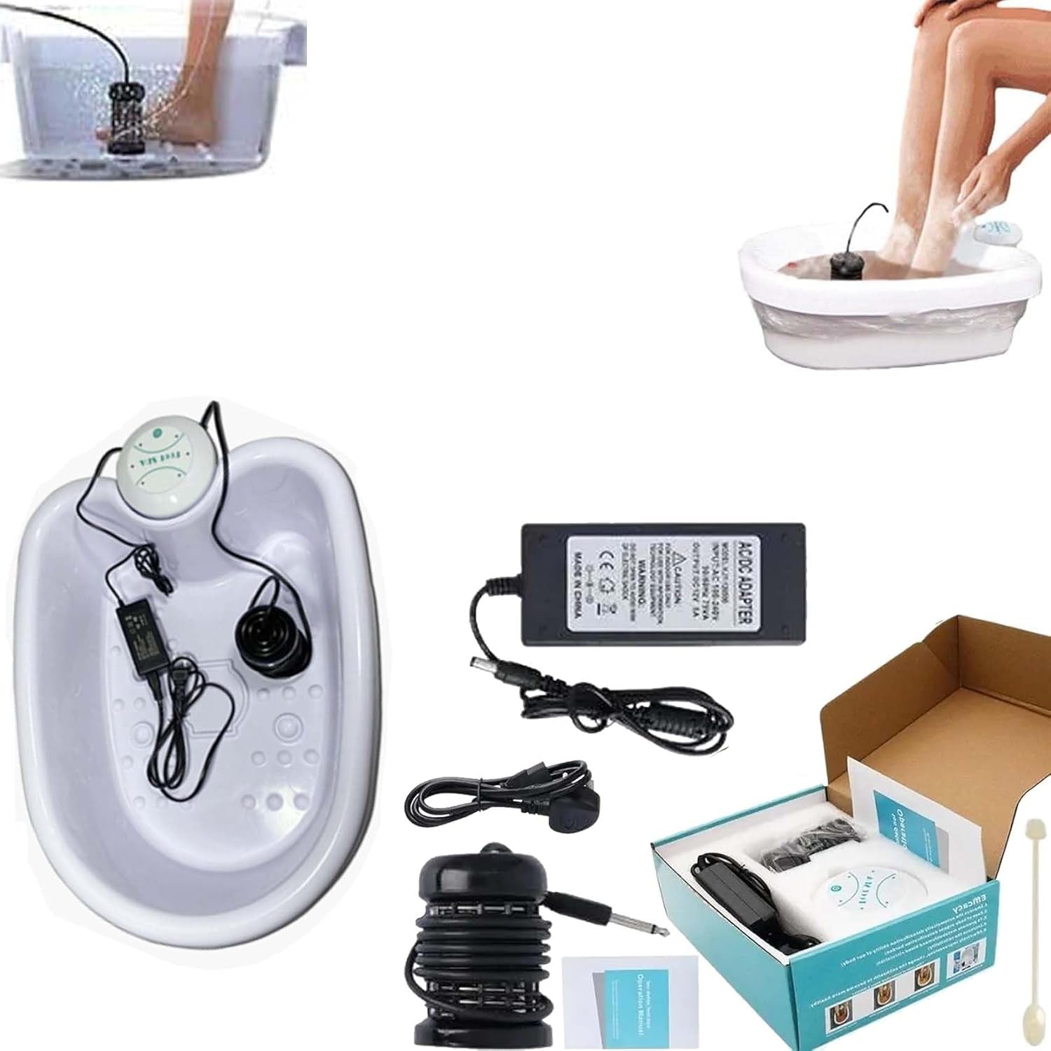 Ionic Foot Spa, 2.0 Ionic Foot Bath Machine at Home Detox and Cleanse, Hydrogen Balance Ion Detox Footbath Motorized Massage Rollers, Improve Sleep